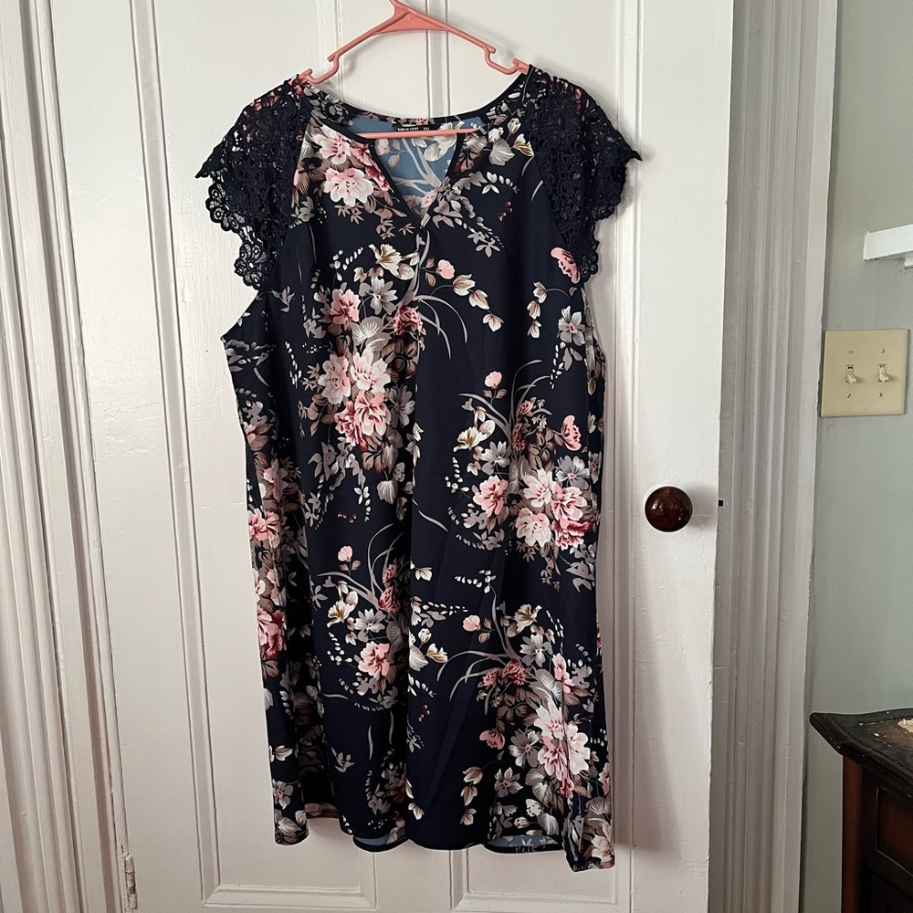 Navy floral dress